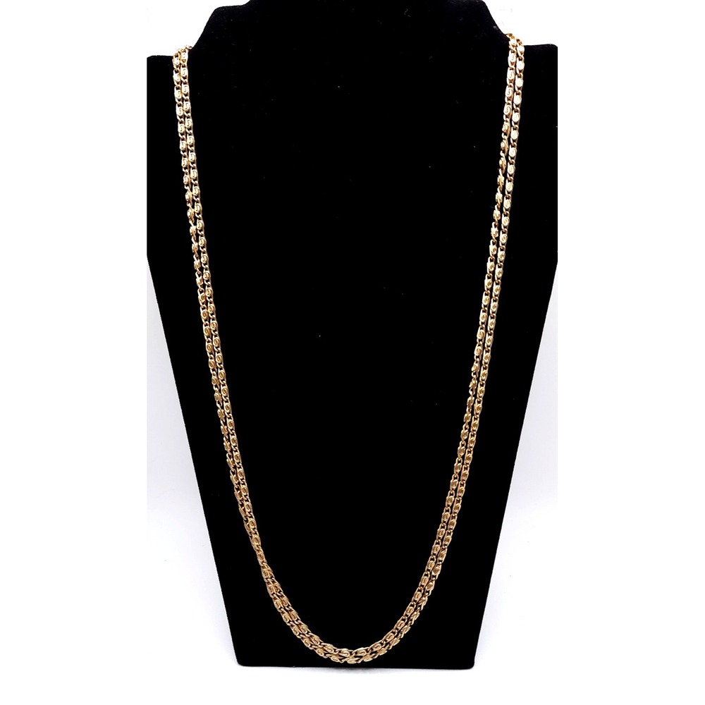 Crown Trifari 60" Gold Chain Necklace
